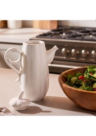 Resim Porsima 17019 2li Pumpkin Porselen Çok Amaçlı Sunum Ve Servis Yağdanlığı Yağlık Sirkelik Yağdanlık 600+600 Ml Beyaz 