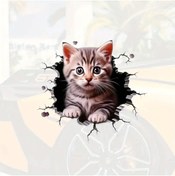 Resim Hobi Dünyası 3d Araba Çıkartması Kedi Desen Çizilmeye Suya Dayanıklı Çıkartma Otomobil Motosiklet 