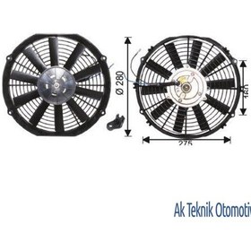 Resim Fan Motoru 24V Universal Pervaneli 11Inch 280Mm 504627334 
