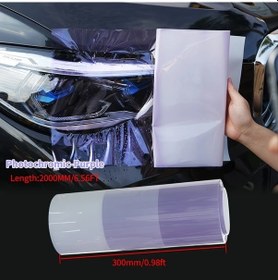Resim Dashanshop Uv Işığa Duyarlı Siyah Mor Renk Değiştiren Motor Far Filmi 300mmx6 56ft 