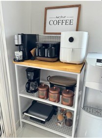 Resim Lüks Kahve Köşesi / Metal Raf / Çok Amaçlı Raf / Mutfak Bangosu 