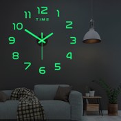 Resim Pil Güçlü Işık Yayan Duvar Saati Yapışkan Seti - DIY Ev Dekoru - Sessiz Saat - AA Pil Dahil Değil - Yuvarlak Şekil - Akrilik Malzeme - Oturma Odası, Yatak Odası ve Ofis için Uygundur 