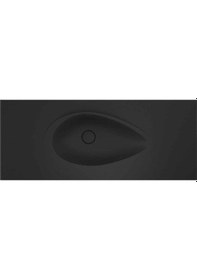 Resim Real Stone Avocado Etajerli 100x50 Siyah Granit Banyo Lavabosu Siyah 