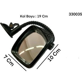 Resim Gcstore 1 Adet Siyah Kör Nokta Tv Tip Ayna Vantuzlu Sipral 19CM Ayaklı 