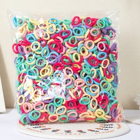 Resim 500 Adet Renkli Temel Naylon Elastik Saç Bandı Kızlar için At Kuyruğu Tutucu Scrunchie Kauçuk Band Çocuk Moda Saç Aksesuarları 