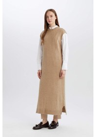 Resim DeFacto Regular Fit Bisiklet Yaka Uzun Triko Süveter B0197AX24WNBG78 Bej 