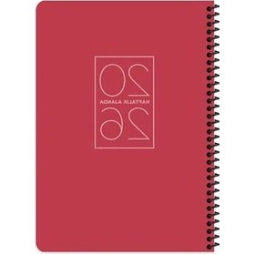 Resim 2026 20x28 Spiralli Haftalık Ajanda-kırmızı 124-Pembe 