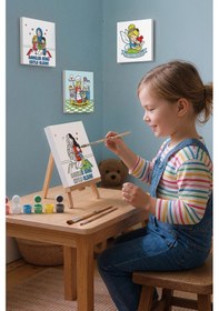 Resim Anneler Günü Kutlu Olsun Boyama Tuvali Şövaleli Boya Ve Fırça Seti 20x20 Cm 