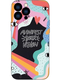 Resim mooodcase Iphone 13 Pro Uyumlu Manifest Your Vision Kamera Lens Korumalı Darbe Emici Silikonlu Lansman Kapak 