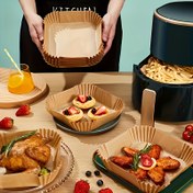 Resim 100 adet/50 adet Kalın Hava Fritöz Paket Kağıdı - Fırınlar ve Mikrodalga Fırınlar için Uygun, Kaplamasız Yapışmaz Fırın Kağıdı - Ev ve Ticari Kullanım için Isıya Dayanıklı 