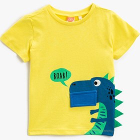Resim Erkek Bebek Baskılı Tişört Kısa Kollu Pamuklu 