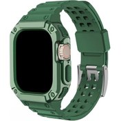 Resim Cloud011 49mm İwatch Ultra 1/2 Yeşil Kasa Ve Kayış Seti Dayanıklı Koruma Spor Bileklik 