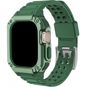 Resim Cloud011 49mm İwatch Ultra 1/2 Yeşil Kasa Ve Kayış Seti Dayanıklı Koruma Spor Bileklik 