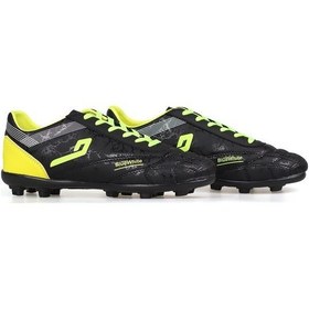 Resim Erkek Siyah Sarı Halı Saha Kramponu - Bağcıklı, Rahat Konforlu Ve Dayanıklı Futbol Ayakkabısı Siyah - Sarı 