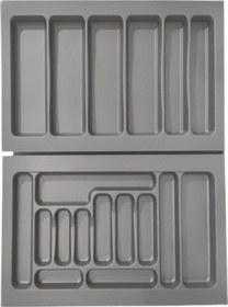 Resim Gri Renk Çekmece Içi Düzenleyici Kaşıklık Ve Kepçelik 85x49 Cm / 78x40 Cm'e Kadar Kısaltılabilir Gri 