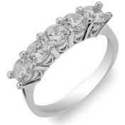 Resim Yanı Kalpli Gümüş Beştaş Yüzük - Standart 