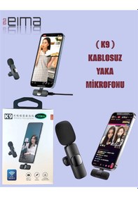 Resim Eıma K9 Kablosuz Yaka Mikrofonu Tak-çalıştır Canlı Yayın & Vlog Mikrofonu 