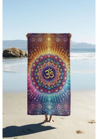 Resim Dijital Baskı Plaj Deniz Havlusu Om Mandala Desenli Peştamal Hvl0055 Renkli 