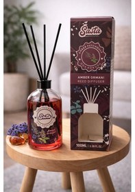 Resim Bambu Oto Koku Amber Ormanı Reed Diffuser Derin, Sıcak Ve Zaman Çok Çeşitli 