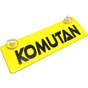 Resim Komutan Yazılı Sarı Dekor Plaka Vantuzlu Cam Süsü 22x7.5cm Kmt2 