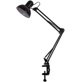 Resim Akrobat Hareketli Masa Çalışma Lambası - Manikür Masa Lambası Mengeneli Siyah 