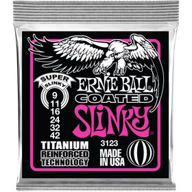 Resim Ernie Ball 3123 Coated Super Slinky Elektro Gitar Teli (9-42) 