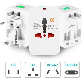 Resim Derwell Universal Seyahat Adaptörü Abd İngiltere AU/NZ Ülkeler Arası Seyahat Adapter Çevirici 