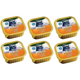 Resim Plaisir Tavuklu Pate Konserve Yetişkin Kedi Maması 6 x 100 G 