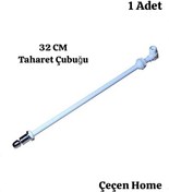 Resim ÇEÇEN HOME Taharet Çubuğu Krom Uçlu Plastik Dirsekli 32 Cm 