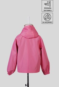 Resim Belkızın Atölyesi Pembe Kapüşonlu Su Geçirmez Çocuk Yağmurluk 