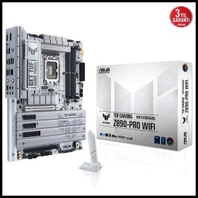 Resim Asus Tuf Gamıng Z890-PRO Wıfı, 9066MHZ Oc, 4xddr5, 4x M.2, Hdmı, Dp, 2xthunderbolt, 2xtype-C, Wi-Fi 7, Bluetooth 5.4, Intel Core Ultra Cpu(Seri 2), LGA1851 Soket, Gaming Anakart 