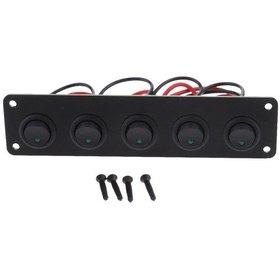 Resim Suntek 5 Gang 12-24 V On / Off Yuvarlak Rocker Geçiş Anahtarı 
