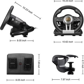 Resim CoverZone Direksiyon Seti 180° Dönüş Açılı Çift Motor Titreşimli Pedal ve Vitesli Oyun Direksiyonu – Pc, Ps3, Ps4, Xbox One, Xbox Series X/s, Nintendo Switch Uyumlu Pxn V3 Pro 
