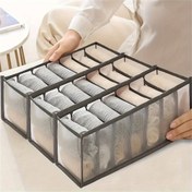Resim 3'lü paket Zarif Non-Woven Kumaş Mesh Depolama Kutuları, Dolap için Katlanabilir İç Çamaşırı ve Pantolon Düzenleyici, Kot ve Giysi için Alan Tasarrufu Çekmecesi Bölücü 