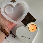 Resim Kalp Şeklinde Silikon Mum Tutucu Kalıp - Sevgililer Günü için DIY El Sanatları Aracı, Pürüzsüz Yüzeyli Romantik Atmosfer Aksesuarı, Romantik Dekor|Kalp Şeklinde Tasarım|Kolay Çıkarılabilen Silikon 