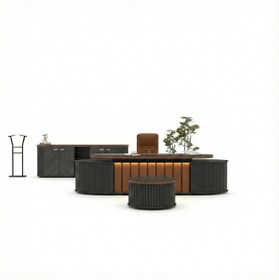 Resim Zec Ofis Owami Premium Yönetici Masa Takımı - Ses Sistemi ve Kablosuz Şarjlı 