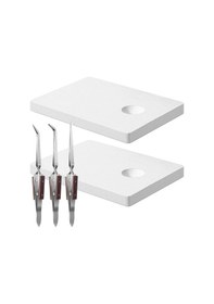 Resim Xurunkeji Parçalı Mücevher Lehimleme Seti 2 Seramik Lehimleme Plakası Yuvarlak Yivli Lehimleme Plakası 3 Ters Kilitli Cımbız 