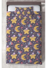 Resim Mekta Home Bebek Ve Çocuk Odası Şapkalı Yıldız Ve Ay Desenli Yatak Örtüsü Renkli 