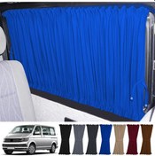 Resim Pandami Volkswagen Transporter Caravelle T5/t6/t7 Uzun Şase 2003-2022 Uyumlu Mavi Raylı Oto Perde Takımı 