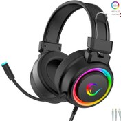 Resim Rampage SN-R10 ALQUIST Siyah 3,5mm RGB Gaming Oyuncu Mikrofonlu Kulaklık Rampage