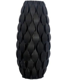 Resim Elıptıcal Buyuk Sıyah 3d Vazo 20x20x42 Cm Siyah 