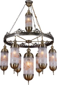 Resim Üstün Avize Fabrikası Mekke Model Özel Tasarım Dekoratif Otantik 8 Kollu Cami Avizesi 100 cm 