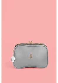 Resim Westbag Kadın Çapraz Askılı Deri Çanta 4 Bölmeli Çok Gözlü Burslu Fermuarlı Günlük Omuz Çantası Gri 