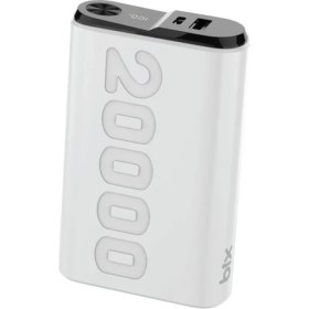 Resim Bix TPB24 20000MAH Pd 20W Usb-C ve Usb-A Qc 3.0 Çift Portlu 22.5W Süper Hızlı Şarj Destekli ve Dijital Ekranlı Mini Powerbank Beyaz 