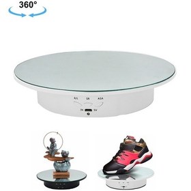 Resim Sones 20cm Usb Elektrikli Döner Pikap Ekran Standı Video Çekim Aksesuarları Pikap Fotoğrafçılık İçin, Yük: 8kg Beyaz Ayna 