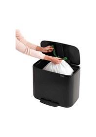 Resim Brabantia Mat Siyah Pedallı Çöp Kutusu 36 Lt Siyah 