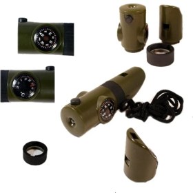 Resim Izci Düdüğü - Avcı Düdüğü 7in1 Pusulalı Termometreli Survival Düdük 