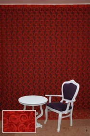 Resim VAKKO MODEL KIRMIZI RENK İP PERDE HAZIR DÜĞMELERİ DİKİLMİŞ İP PERDE 300 * 270 cm 