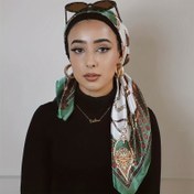Resim 1 adet 90*90 cm büyük mendil, Kadınlar için klima odası sıcak eşarp, yeni tarz baskılı kare eşarp, trend renkli başörtüsü, açık hava kum şalı, haki rengi, lacivert kırmızı, dört mevsim ince eşarp 