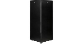 Resim Lande 36U 600X600 Hyperline Dikili Tip Rack Kabinet (Siyah) (Ön Cam Kapak / Tekerlekli) 